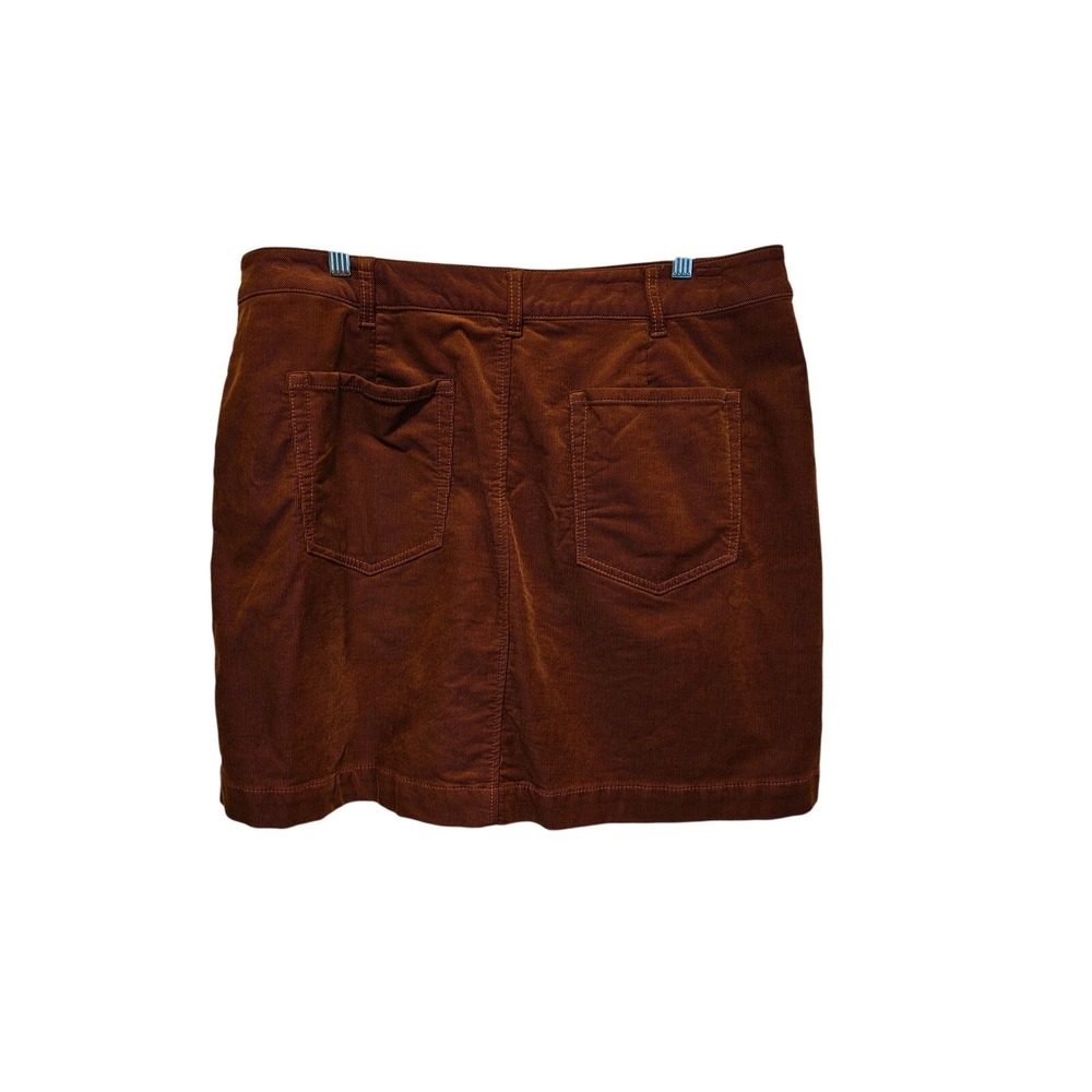 CAbi University Toffee Brown Corduroy Button Front Mini Skirt 16 Dark Academia